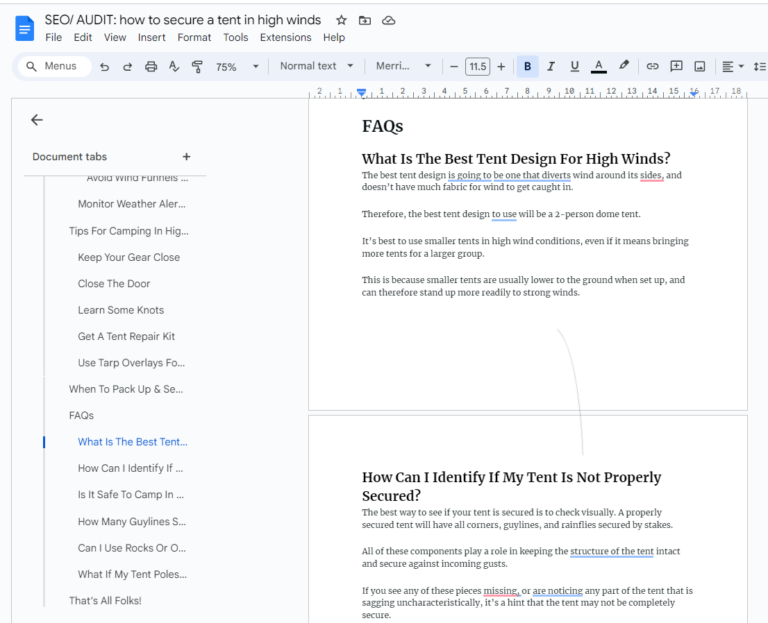 Wrote FAQs