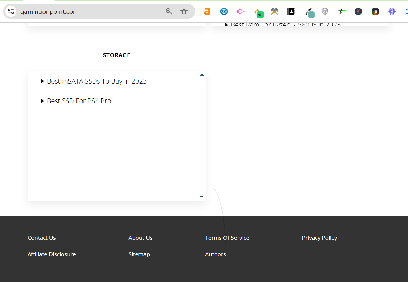 gaming footer